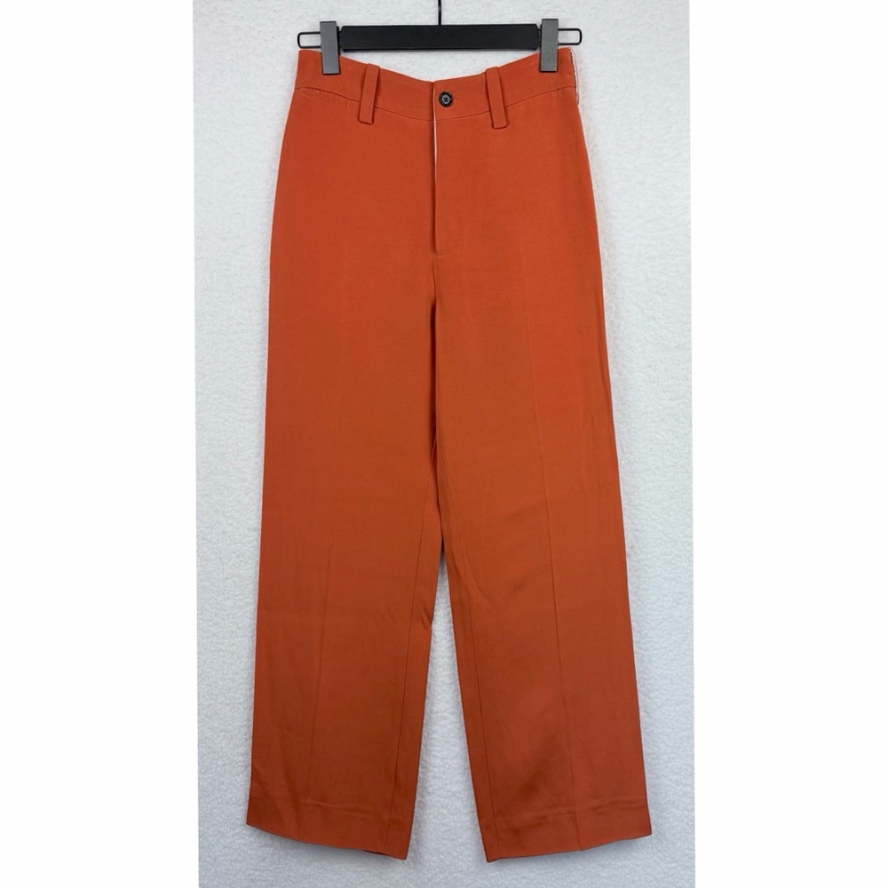MARNI • Rust/Burnt Orange High-Waisted Wide-Leg Trouser Pants, IT 36 - Picture 15 of 16